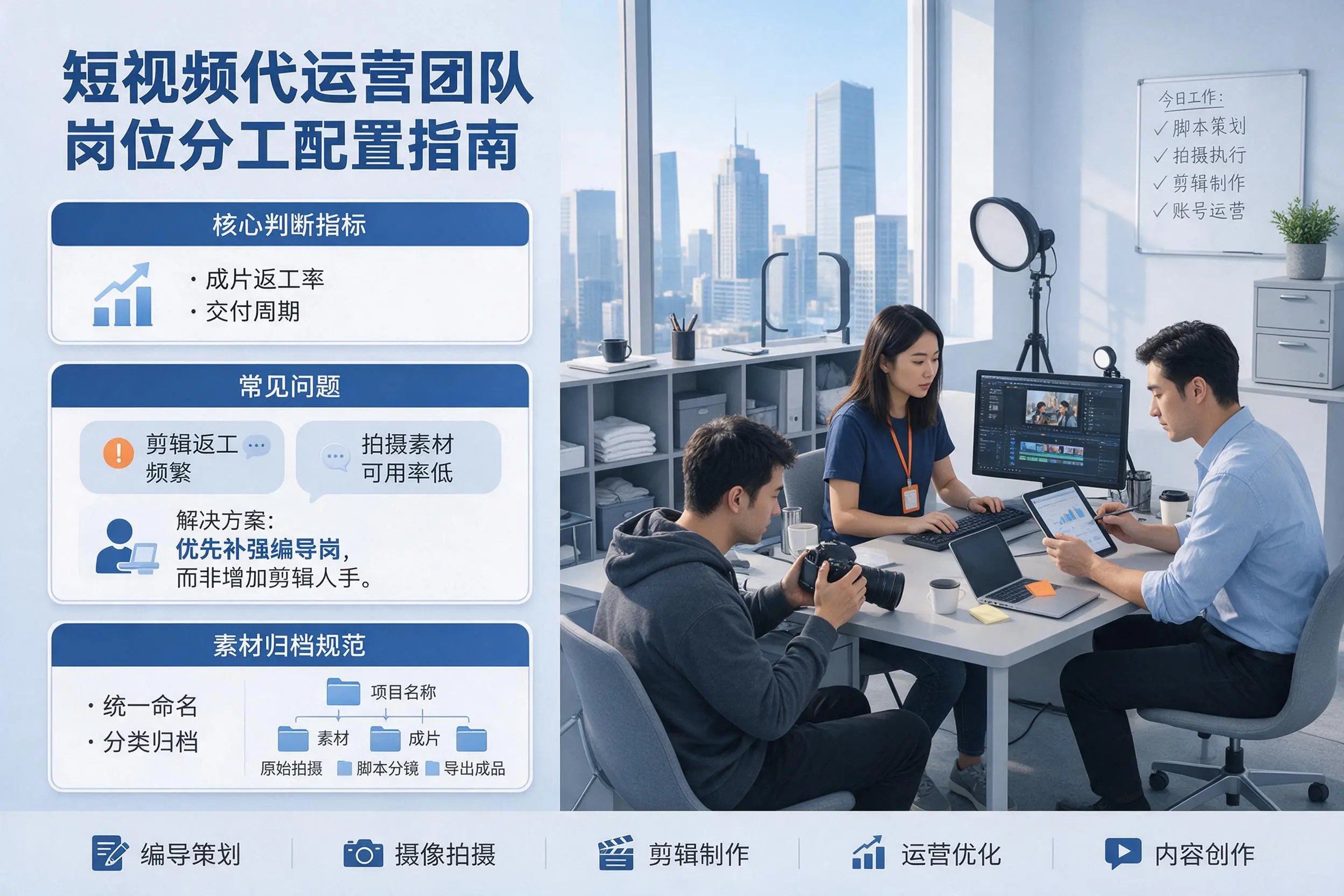 短视频代运营团队如何配置？宁波企业岗位分工科普说明