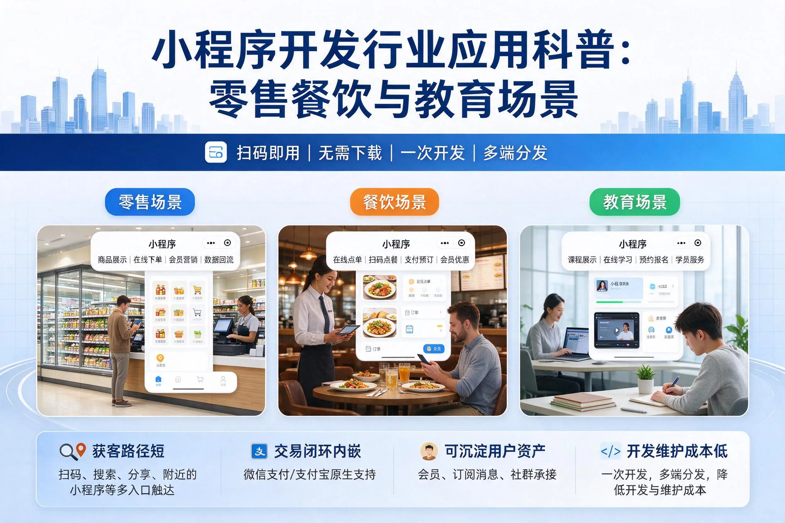 宁波小程序开发行业应用科普：零售餐饮与教育场景