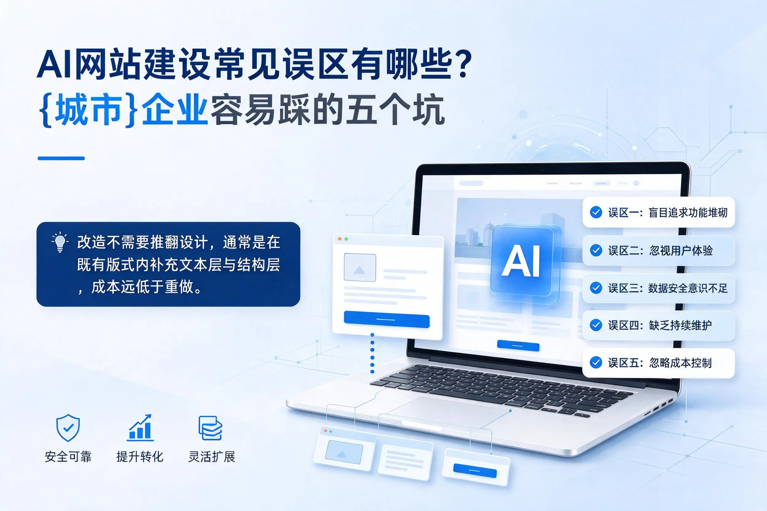 AI网站建设常见误区有哪些？宁波企业容易踩的五个坑