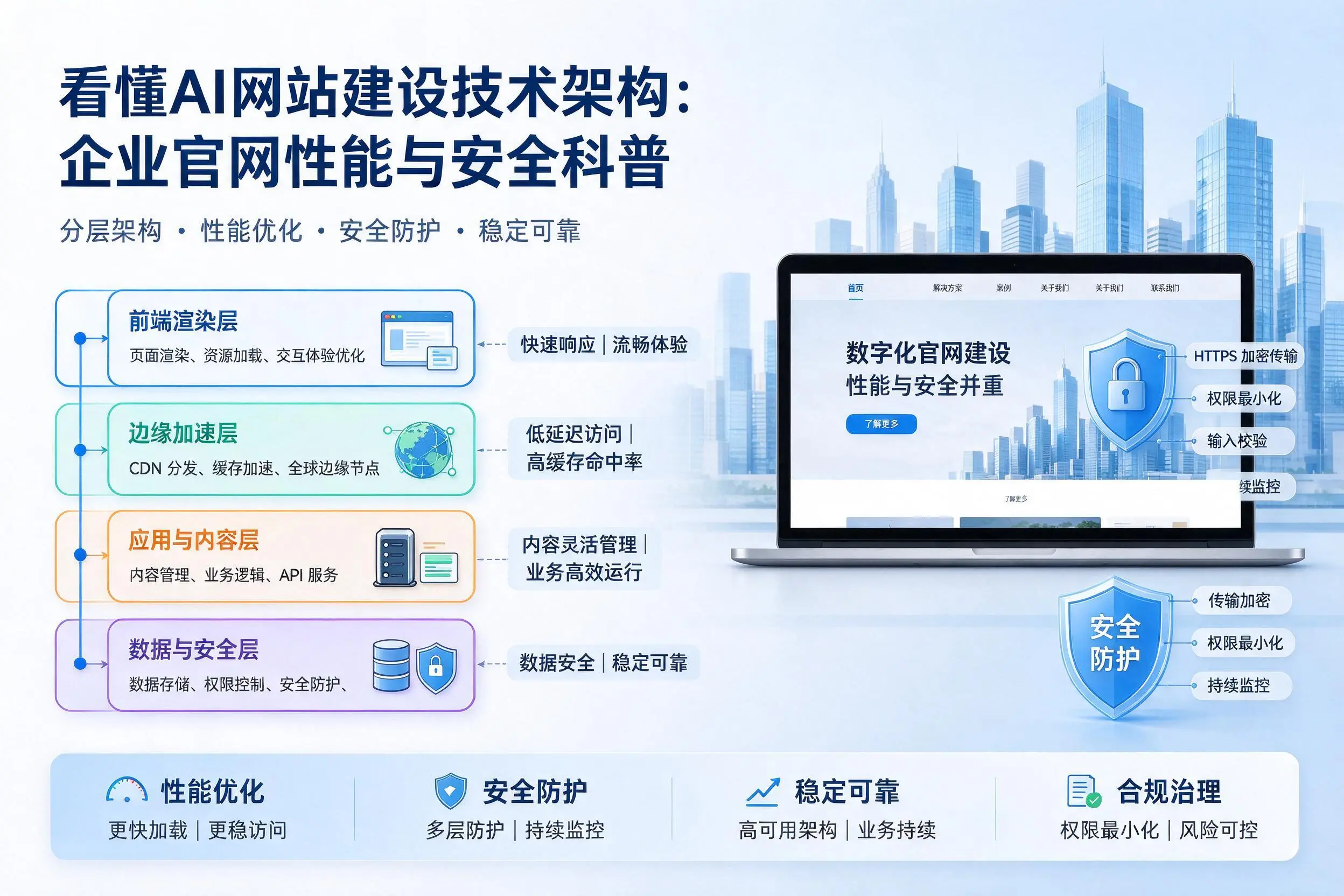 看懂AI网站建设技术架构:宁波企业官网性能与安全科普